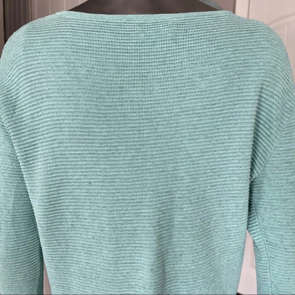 🛍️ 3/$40 Aritzia Knit Top Wilfred 3/4 Sleeve Ribbed Top Blue Green size XS - Picture 6 of 6